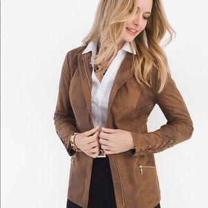 Chico’s Women’s Sueded Lace-up Sleeve Jacket
